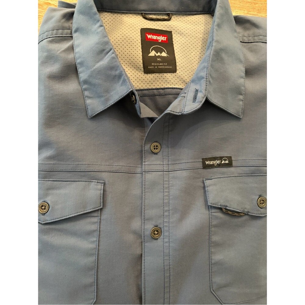 Wrangler XL Outdoor Long Sleeve Button Down Utility Shirt‎ UPF 30+ Regular Fit - Picture 13 of 16